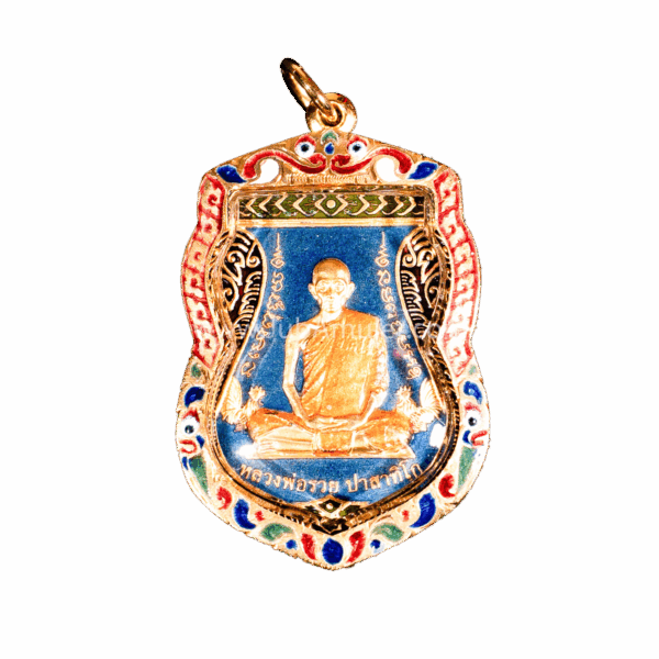 หลวงพ่อรวย เลื่อนสมณศักดิ์ ปี 2559 กะไหล่ทอง ลงยาฟ้า