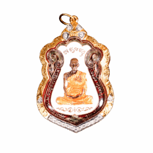 หลวงพ่อรวย รุ่นไตรมาสกรรมการ ปี 2559 เนื้อทองแดง ลงยาขาว เฮียจุ๊บพระเครื่อง