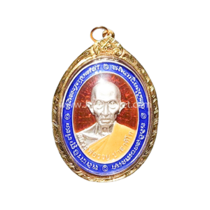 หลวงพ่อรวย รุ่นพญาไก่เงิน ปี 2560 เนื้อเงินลงยาแดง