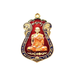 หลวงพ่อรวย รุ่นไตรมาส 59 ปี2559 เนื้อกะไหล่ทองลงยาแดง